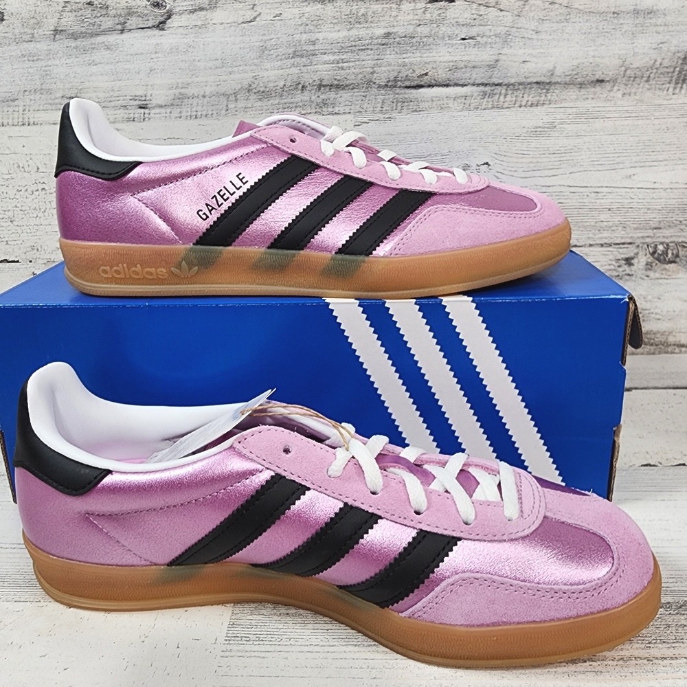 Adidas Gazelle Indoor W Women Size 8 Pink‎ Bliss Lilac Black Sneakers JS1406